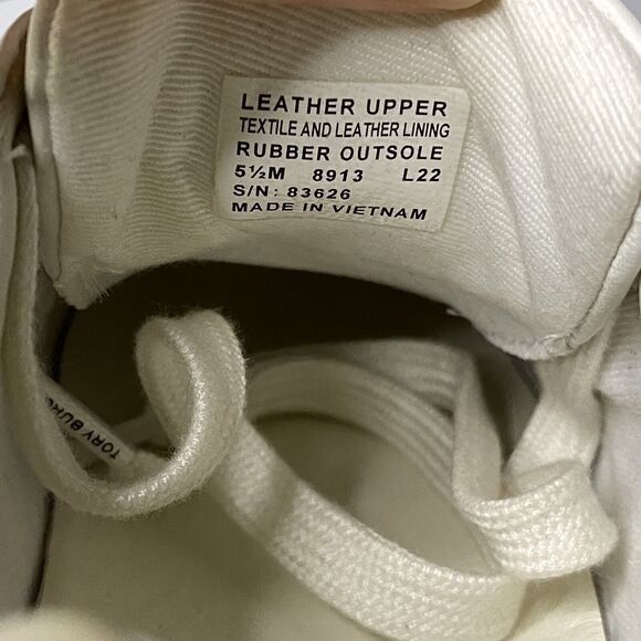 Tory Burch Colorblock Sneakers Tennis shoes 5.5 women Snow White Napa Leather - Picture 7 of 10